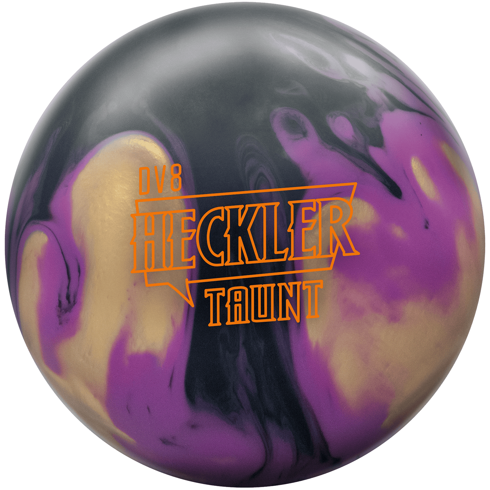 DV8 Heckler Taunt Overview: The Same Core, A Completely Different Ball 1 DV8 Heckler Taunt bowling ball, black, lavender and gold