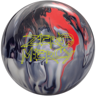 Hammer Zero Mercy Hybrid bowling ball in black, silver, white and red
