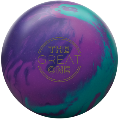 Ebonite The Great One bowling ball in purple, violet and teal